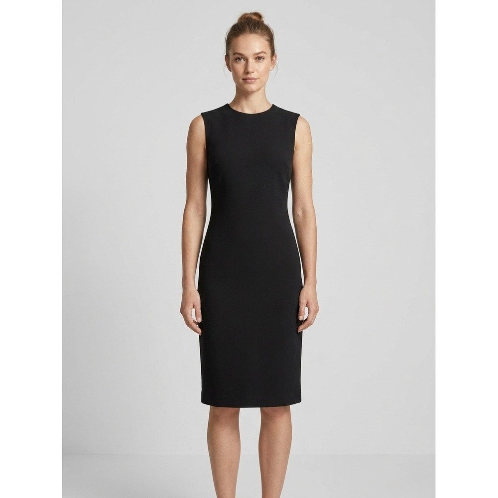 Banana Republic Black Wool Sleeveless Sheath Dress 724986-00-1 Size 2 LBD Knee